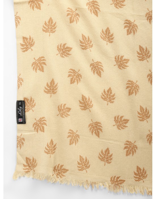 women flower print design stole camel